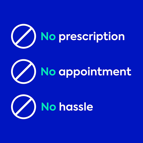No prescription. No appointment. No hassle. with Opill® Daily Oral Contraceptive